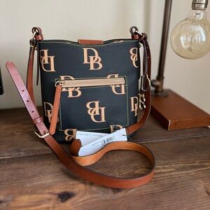 Dooney & Bourke DB Monogram Small Ridley Crossbody Shoulder Bag -  Charcoal